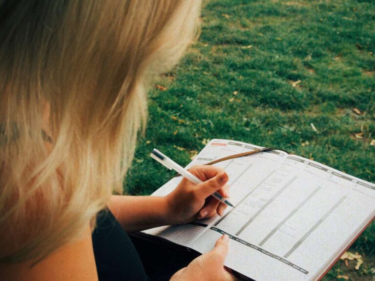 Lucie journalling as part of her intentional morning routine