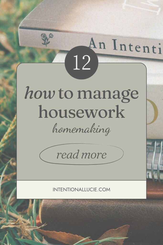 A graphic for sharing on Pinterest with the title, "How to manage housework"