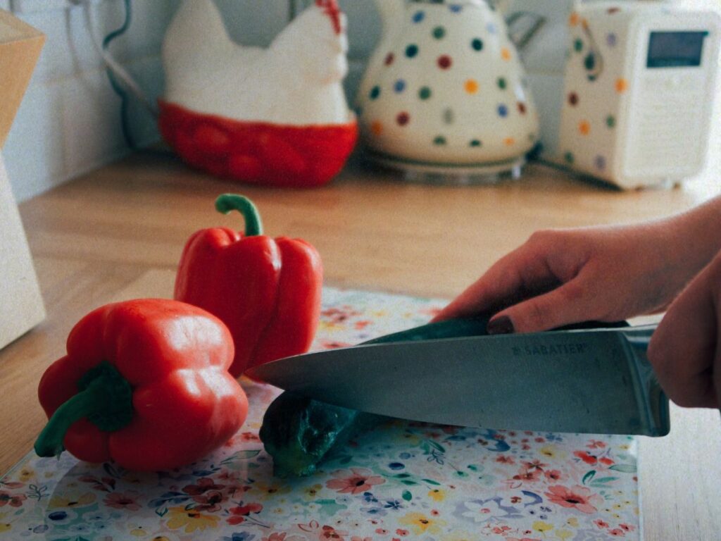 Cooking at home, representing minimalism and saving money